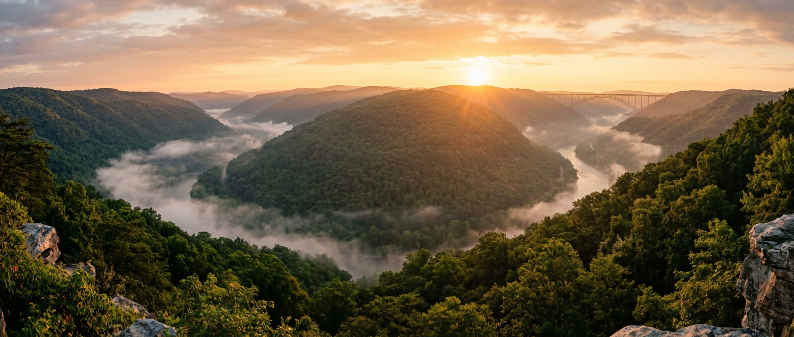 West Virginia mountains at sunrise